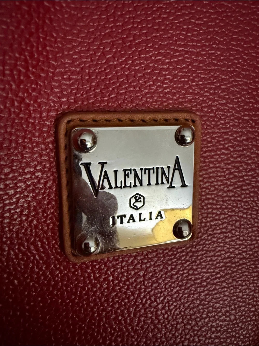 Valentina Red Crossbody with Tan Handles